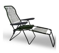 Sedia sdraio Lipari XL cordonata reclinabile in pvc verde pieghevole salvaspazio