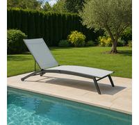 Sedia Sdraio Lounge Curva con Ruote Reclinabile in Acciaio