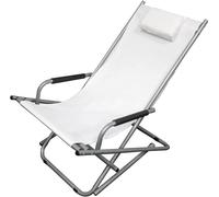 Sedia Sdraio Mod. Katia XYC017 Struttura In Acciaio Bianca Da Mare Giardino