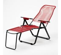 Sedia sdraio pieghevole cordonata da giardino (colore Rosso)
