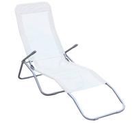 Sedia Sdraio Pieghevole in Acciaio Tessuto Textilene Ranieri Formentera Bianco