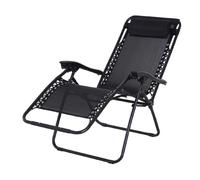 SEDIA SDRAIO PIEGHEVOLE RECLINABILE RELAX IN TEXTILENE NERO 90X65X110 CM (53411)