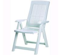 Sedia Sdraio Poltrona Pieghevole multiposizione In Pp colore Bianco mod. Tampa