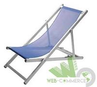 SEDIA SDRAIO POLTRONA SPIAGGIA ALLUMINIO TELO BLU 108x57x83 CM RICHIUDIBILE