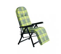 Sedia Sdraio Reclinabile automatica con Cuscino Verde/Grigio HF807140 VivaGarden