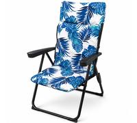 Sedia Sdraio Relax Cuscino Struttura Pieghevole Design Floreale 68x58x45/108cm