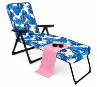 Sedia Sdraio Relax Pieghevole Imbottita con Cuscino Design Floreale 148x63x98cm