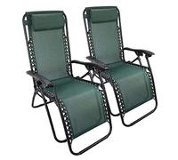 Sedia sdraio richiudibile a gravita zero verde salvaspazio 2 pz