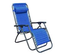 Sedia sdraio richiudibile gravita' zero blu con telaio rinforzato