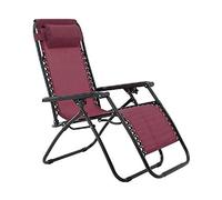 Sedia sdraio richiudibile gravita zero in textilene rosso bordeaux salvaspazio