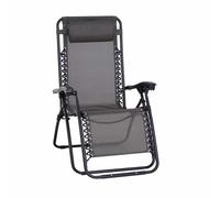 Sedia sdraio richiudibile per uso interno ed esterno gravita zero grigio scuro