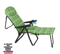 SEDIA SDRAIO SOFIA STRUTTURA IN METALLO 3 GAMBE 7 POSIZIONI CARRELLO ESTRAIBILE