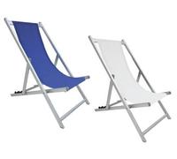 SEDIA SDRAIO SPIAGGIA SUMMER BLU O BIANCO CM.108x57x83