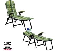 SEDIA SDRAIO TAHITI STRUTTURA IN METALLO 3 GAMBE CON CUSCINO IMBOTTITO CM 6