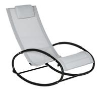 Sedia Sdraio Zero Gravity a Dondolo 105x62x88 cm in in Acciaio e Tessuto Grigio