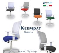 SEDIA SEDIE UFFICIO CASA POLTRONA GIREVOLE, KEEMPAT BIANCA OPERATIVA