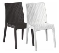 Sedia Selene in Simil Rattan per Esterno Interno Set 2 Pezzi Antracite