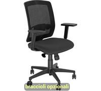 Sedia semidirezionale girevole Unisit Molly MLA - schienale in rete nero - rives