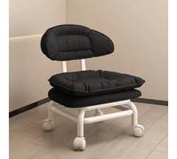 Sedia sgabello con rotelle bassa con schienale, sedia con seduta corta con rotelle, sgabello per pedicure girevole a 360°, sgabello con rotelle piccolo con ruote (J taglia unica) (H taglia unica)