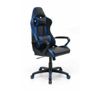 SEDIA SGABELLO POLTRONA GAMING PROFESSIONALE BLU E NERO STUDIO UFFICIO SM 10/21