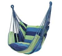 Sedia sospesa a righe|Sedia amaca Max 150 kg Altalena amaca con 2 cuscini Verde 100x130 cm (senza barra in legno)