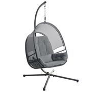Sedia sospesa con supporto grigio scuro ALVIANO