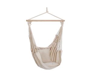 Sedia sospesa coperta di alta qualità opaca in legno tessile cotone beige
