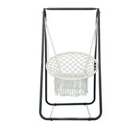 Sedia sospesa in corda da esterno e interno 165 cm, altalena for dormitorio, giardino, amaca, sedia patio per balcone, patio, giardino, esterni(C)
