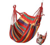 Sedia sospesa in macramè, amaca in corda di cotone con supporto pieghevole, comoda sedia sospesa per dormitorio, elegante amaca per interni ed esterni, per rilassarsi