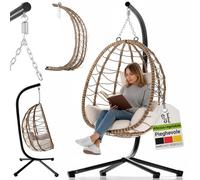Sedia sospesa Lani con cuscini regolabile in altezza e pieghevole polyrattan