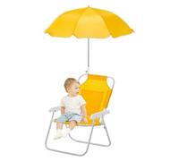 Sedia Spiaggia Bambini Pieghevole - Sdraio Reclinabile Con Parasole Integrato - Supporto 50kg Per Piscina Giardino Picnic Viaggio Gioco All Aperto