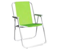 SEDIA SPIAGGIA POLTRONA GIARDINO TERRAZZA PISCINA VERDE METALLO VERNICIATO