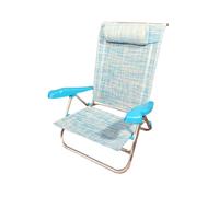 Sedia Spiaggina Mare in Alluminio con Braccioli Reclinabile - Azzurro 8232C