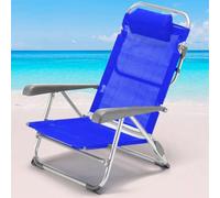 Sedia Spiaggina Prendisole Pieghevole Alluminio Poggia testa Sdraio Reclinabile