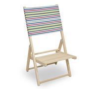 Sedia Spiaggina richiudibile in legno con schienale a righe colorate