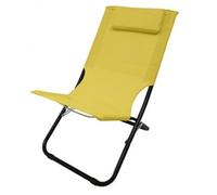 Sedia spiaggina Sdraio per Mare Spiaggia Piscina Campeggio richiudibile Relax al Sole con Cuscino Struttura in Metallo -Giallo