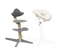 Sedia Stokke Nomi (Grey) + Newborn Set (Grey Sand) - Include una cintura di sicurezza a 5 punti e un set di tessuti reversibili e lavabili - Sostiene fino a 150 kg