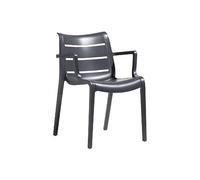 Sedia Sunset ANTRACITE S-C-A-B Poltrona con braccioli Impilabile in Tecnopolimero Rinforzato Uso Interno/Esterno Elegante e Robusta - Made in Italy