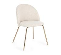 Sedia Tanya Oro Avorio Effetto Bou on Gambe In Acciaio