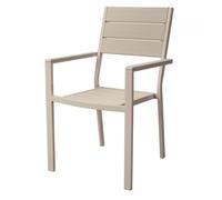 VERDELOOK Tenerife sedia con braccioli effetto legno, 58x55x88 cm, beige