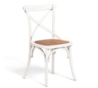 Sedia Thonet Biscottini 48x52x88 Bianca Anticata Massello Frassino Rattan