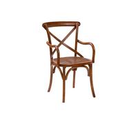 Sedia Thonet con braccioli in legno noce e paglia Vienna cucina sala da pranzo