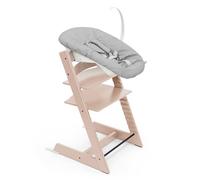 Sedia Tripp Trapp di Stokke (Serene Pink) con Newborn Set (Grigio) - Per neonati fino a 9 kg - Confortevole, sicuro e facile da usare