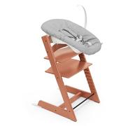 Sedia Tripp Trapp di Stokke (Terracotta) con Newborn Set - Per neonati fino a 9 kg - Confortevole, sicuro e facile da usare