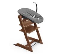 Sedia Tripp Trapp di Stokke (Warm Brown) con Newborn Set (Anthracite) - Per neonati fino a 9 kg - Confortevole, sicuro e facile da usare