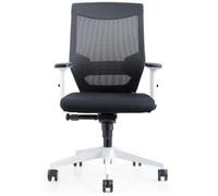 Sedia ufficio Rocada Ergoline 908w-4 molla gas regolabile, schienale in rete nera, base bianca