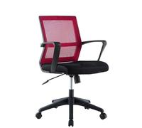 Techly Sedia per Ufficio con Schienale Medio Nero/Bordeaux