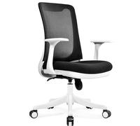 Sedia Ufficio Sedia da lavoro ergonomica girevole, sedia operativa regolabile in altezza con supporto lombare, sedia da computer girevole con rotelle, esecutiva per lo studio a casa degli studenti (S