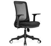 Sedia Ufficio Sedia da lavoro ergonomica girevole, sedia operativa regolabile in altezza con supporto lombare, sedia da computer girevole con rotelle, esecutiva per lo studio a casa degli studenti (S