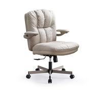 Sedia Ufficio Sedia da ufficio direzionale in tessuto bianco Sedia da scrivania ergonomica for la casa con braccioli ribaltabili imbottiti Sedia girevole con rotelle for studio di lavoro for adulti Se